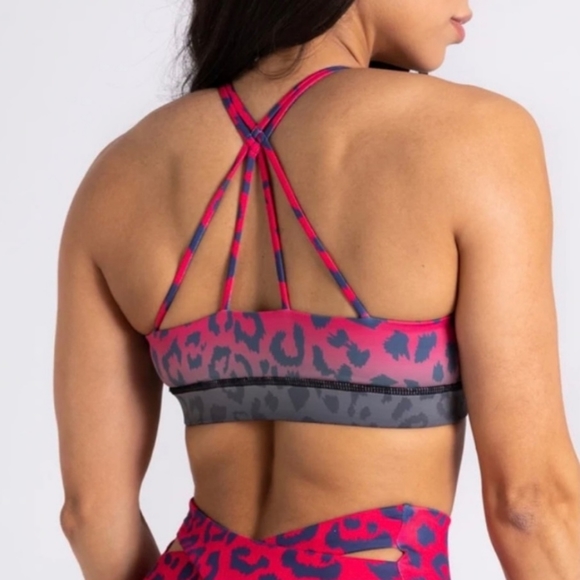 Noire Blanc Leopard Print Sports Bra Size Small - Picture 5 of 8